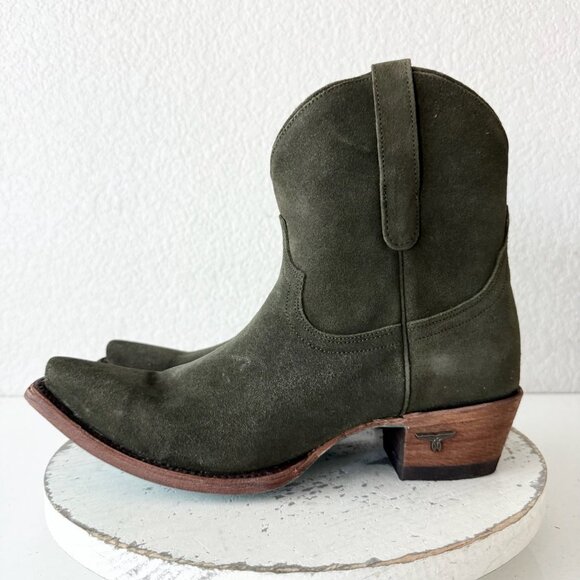 Lane EMMA JANE Womens Cowboy Bootie 9.5 Green Suede Western Cowgirl Ankle Boots - Picture 5 of 14